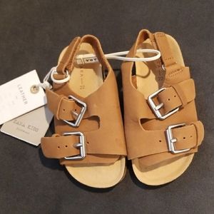 Zara kids leather tan sandals
